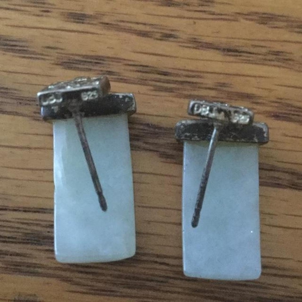 Sterling and Jade DBJ earrings - Picture 2 of 4